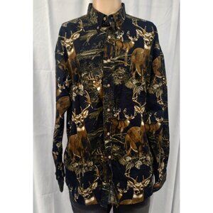 North River Men's Black Shirt/Button Down/Long Sleeve Size XL SKU 2577